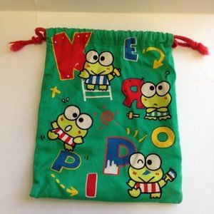 Rare Vintage 1995 Keroppi Sanrio drawstring bag